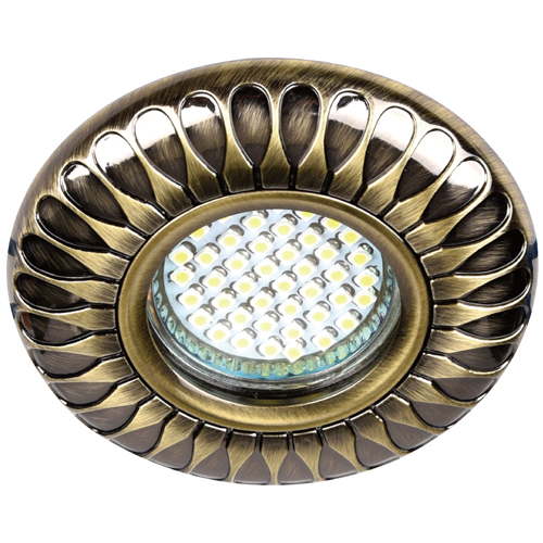 [5398] Вбудований світильник Feron DL6047 під лампу античне золото