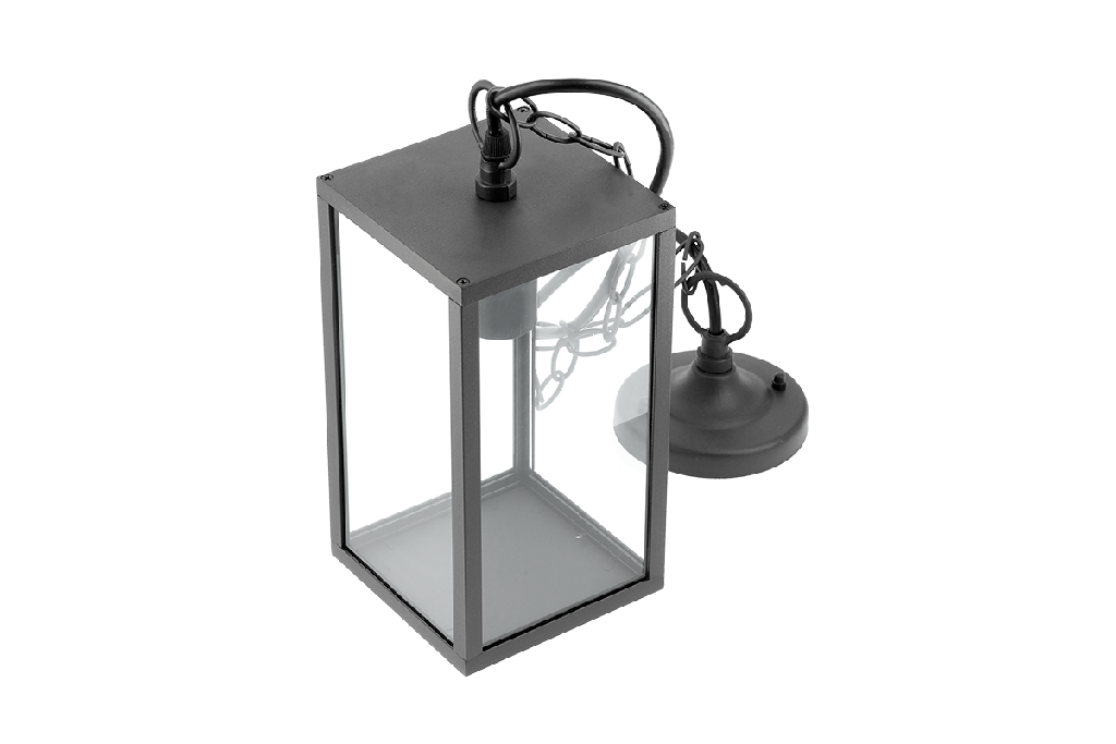 Світильник садовий підвісний GTV VENTANA, E27, max.20W, IP54, чорний