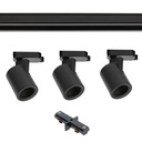 Світильник трековий GTV TRAX, 3 контактне кріплення, 3xGU10, 1-фазна доріжка, чорний