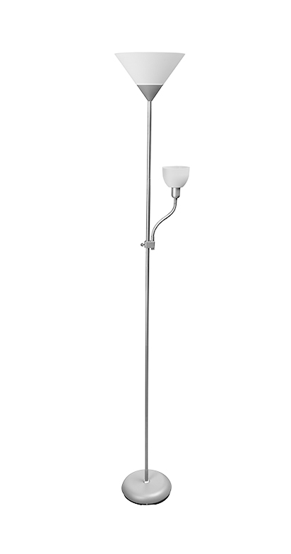 Світильник торшер GTV BENFICA 2, max.60W- E27, max.40W-E14, срібний