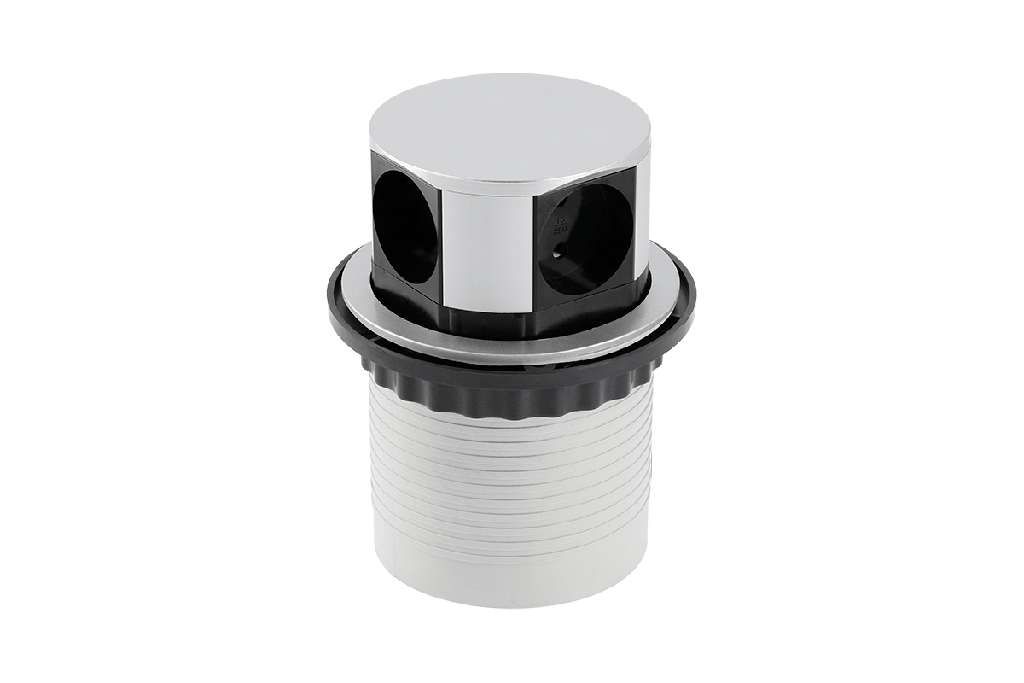 Подовжувач вбудовується в стіл GTV COMFORT, 4xSCHUKO, алюмінієвий, кабель 1.5м (AE-BPW4S100-53)