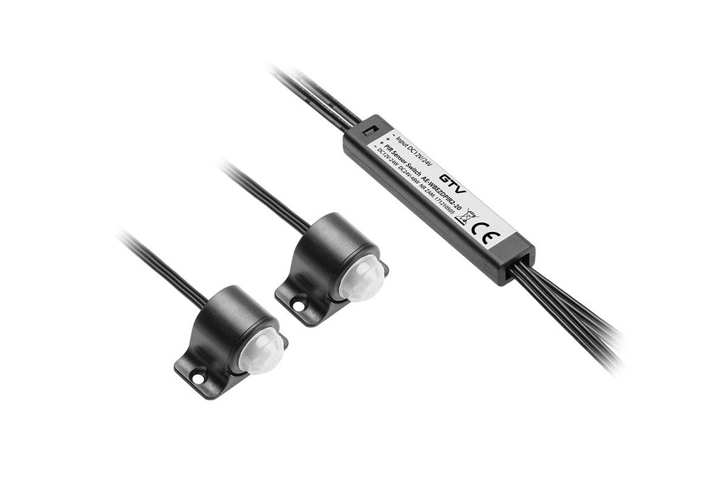 Подвійний інфрачервоний датчик руху GTV, кабель 2м, чорний (AE-WBEZDPIR2-20)