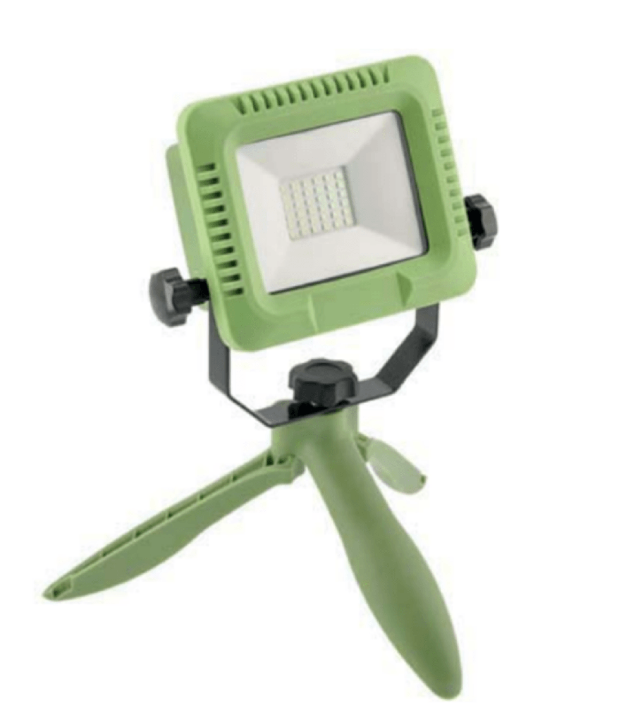 Прожектор з акумулятором GTV ALLEDO, 10W, IP54, 120°, 6400K, зелений (LD-ALCX10W-64)