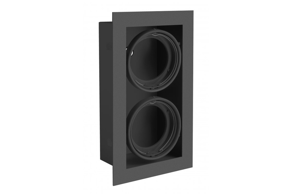 Стельовий подвійний світильник GTV PIREO, 350х310х200, IP20, сталь, врізний, чорний