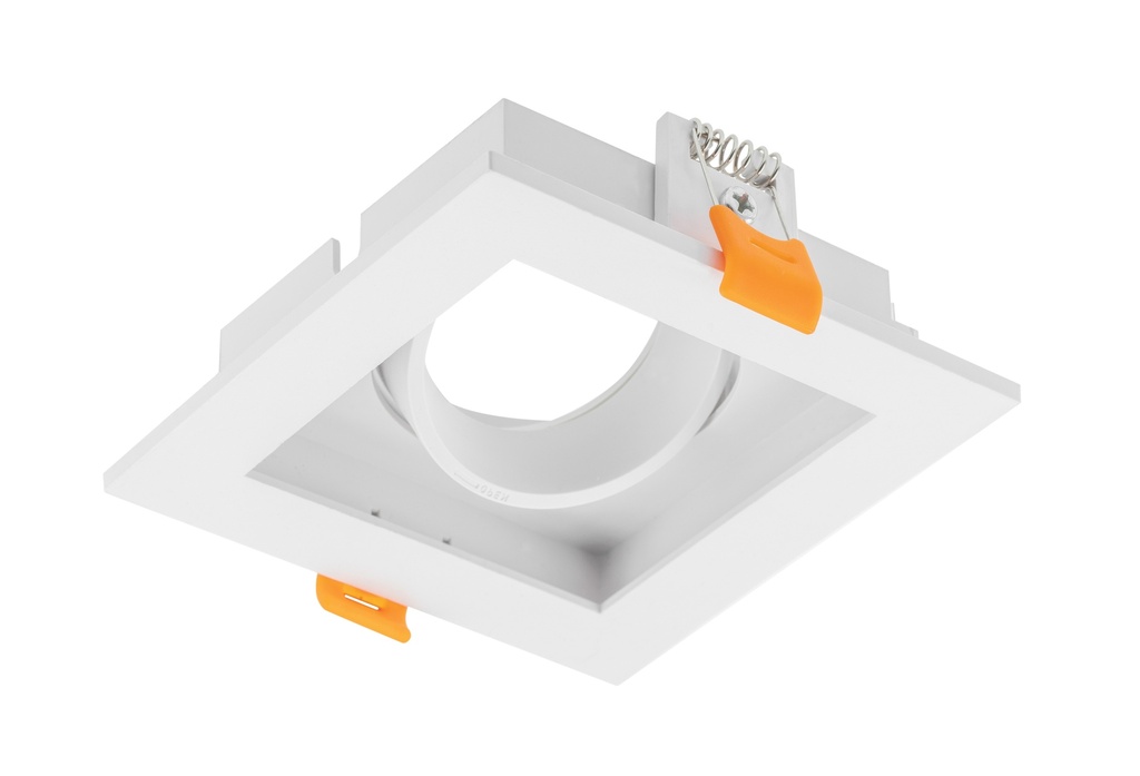 Світильник точковий GTV RUBIO, 102x102mm, IP20, квадратний, одинарний, білий (пластик) (OP-RUBIOKW1-10)