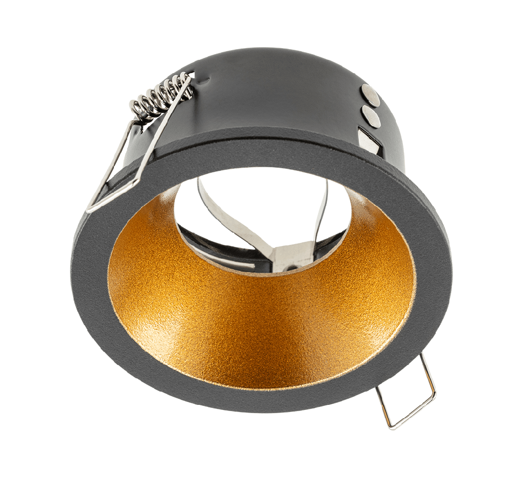 Світильник врізний точковий GTV ELVA, IP54, Ø85x45mm, Чорний/мідь (OP-ELVAOCM-03)