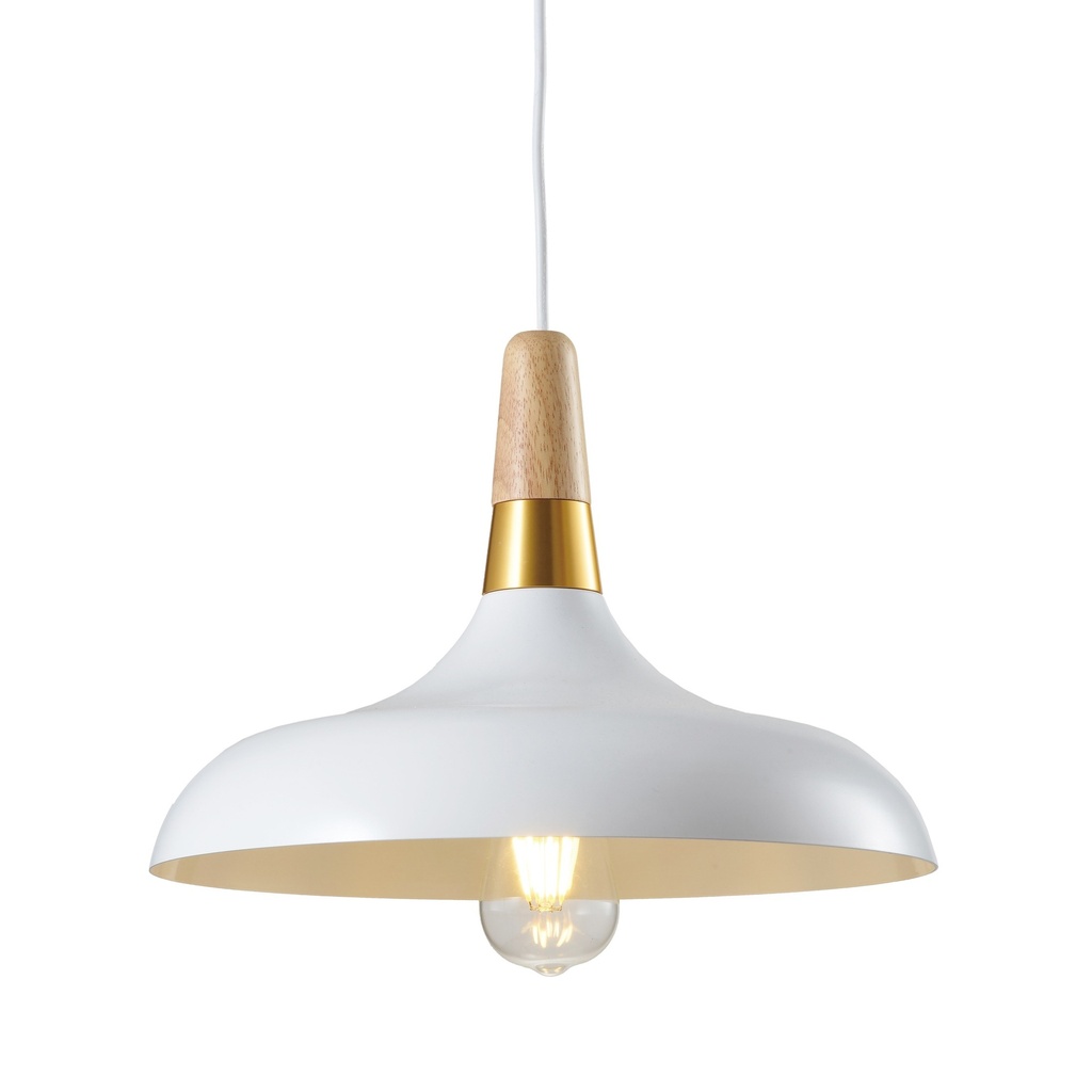 Підвісний світильник GTV decor SKANDI, E27, IP20, d35cm, Білий (OS-SKAN4-00-DEC)