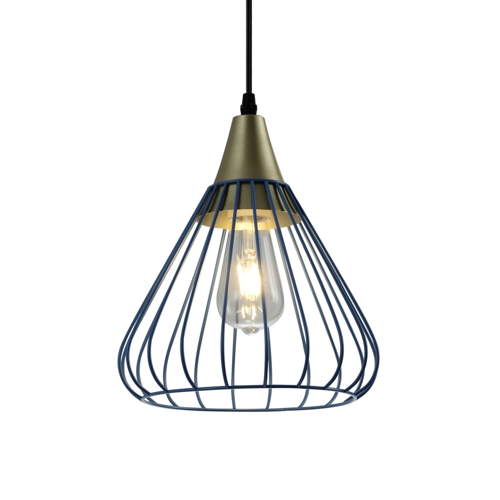 Підвісний світильник GTV decor TESS, E27, IP20, d24cm, синій (OS-TESS-25-DEC)