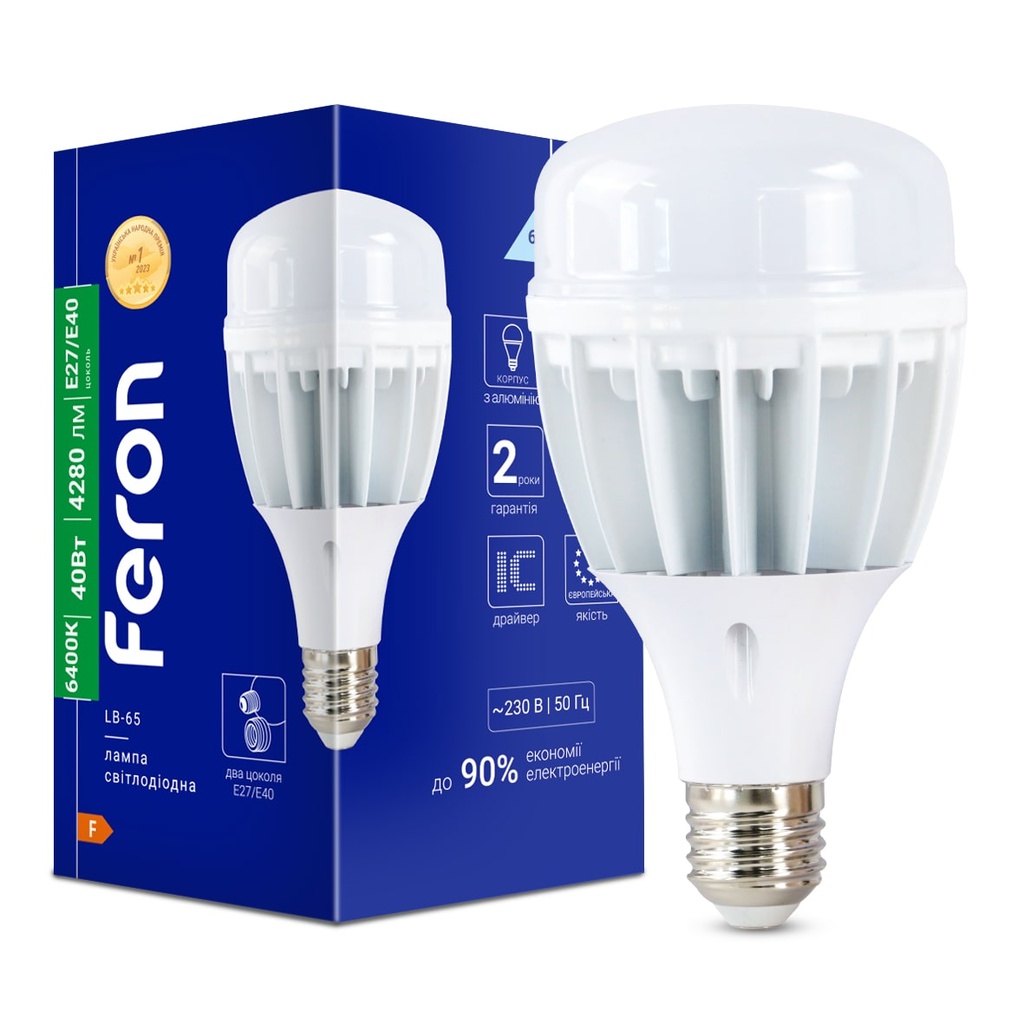 [5533] Світлодіодна лампа Feron LB-65 40Вт E27-E40 6400K