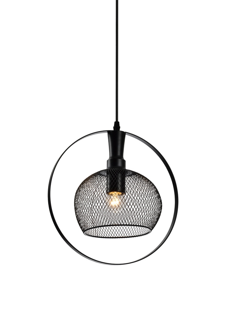 Підвісний світильник GTV decor XALIS 1, E27, IP20, Ø30см, чорний (OS-XAL1-10-DEC)