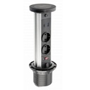 Подовжувач вбудований GTV CAMINO, індукційна зарядка, 2x роз. schuko, USB A+C 10W, 1,5 м, чорний