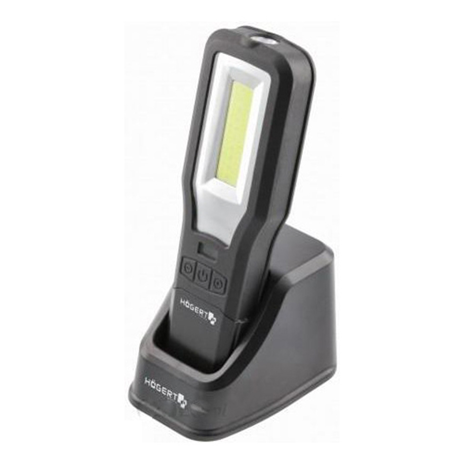 [6_21520] Лампа світлодіодна ліхтарик Hogert з зарядною основою магніт USB (HT1E408)