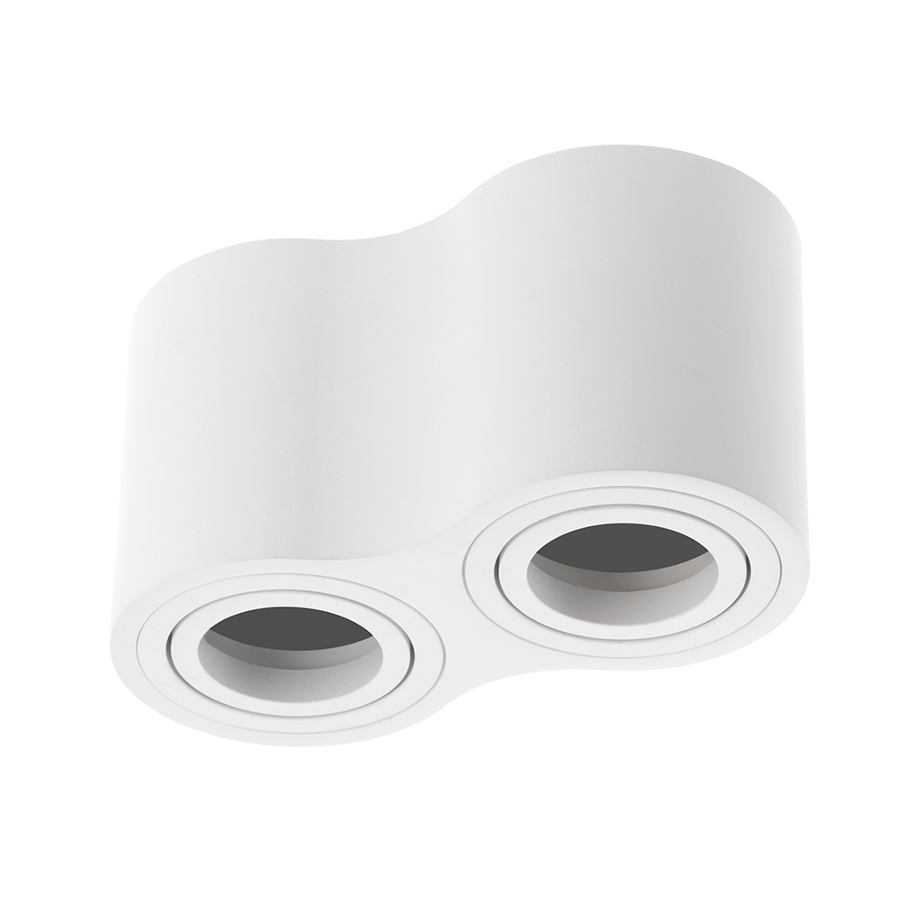 Світильник подвійний GTV AVEIRO DUO BIS, алюміній, 160x80x90мм, IP20, круглий, білий (OS-AVB80160OK2-10)