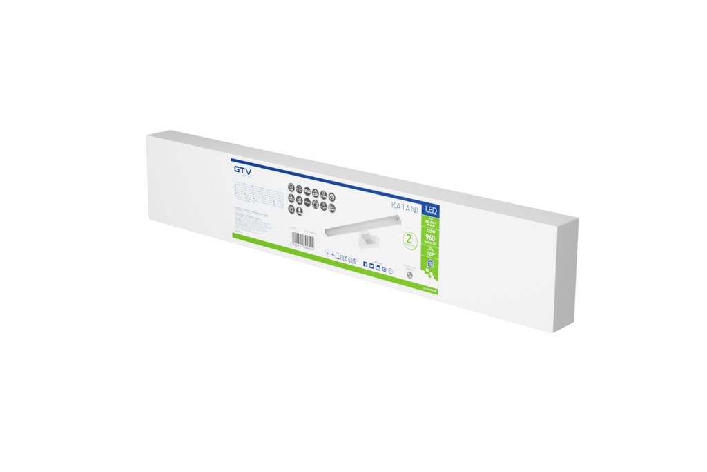 [6_21876] Світильник настінний GTV Katani 600мм, 12W, 4000К, IP44, хром (LD-KAT600-01)