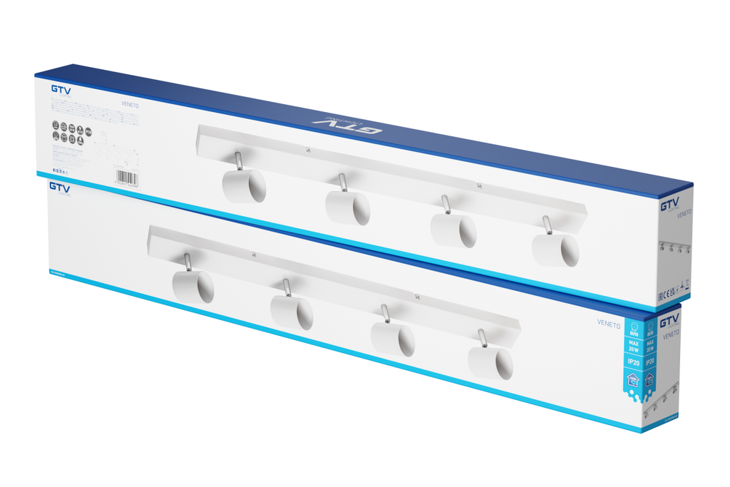 Світильник GTV VENETO, IP20, max.20W, 4xGU10, круглий, білий (OS-VEN20WO4-00)