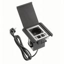 Подовжувач GTV врізний квадратний FLIP, 1xSCHUKO, 2xUSB A, 1xRJ45, 1xHDMI, кабель з вилкою 1,5м, чорний (AE-GM1SFLI-20)