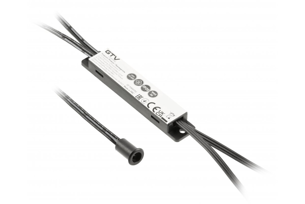 Вимикач безконтактний GTV 1-режимний MIKRO, макс. 36 Вт, DC12В, 1 датчик, чорний