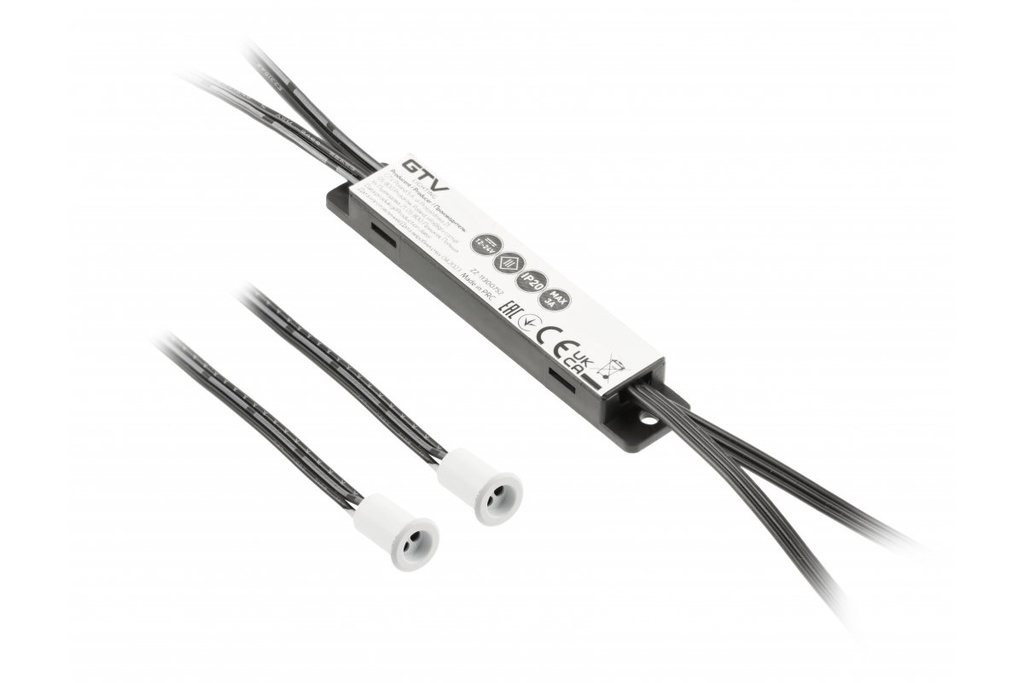 Вимикач безконтактний GTV 1-режимний MIKRO, макс. 36 Вт, DC12В, 2 датчики, білий