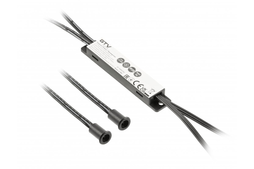 Вимикач безконтактний GTV 1-режимний MIKRO, макс. 36 Вт, DC12В, 2 датчики чорний