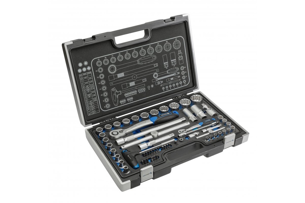[6_22757] Набір інструментів HOEGERT 60 шт. 1/4", 1/2" (HT1R470)