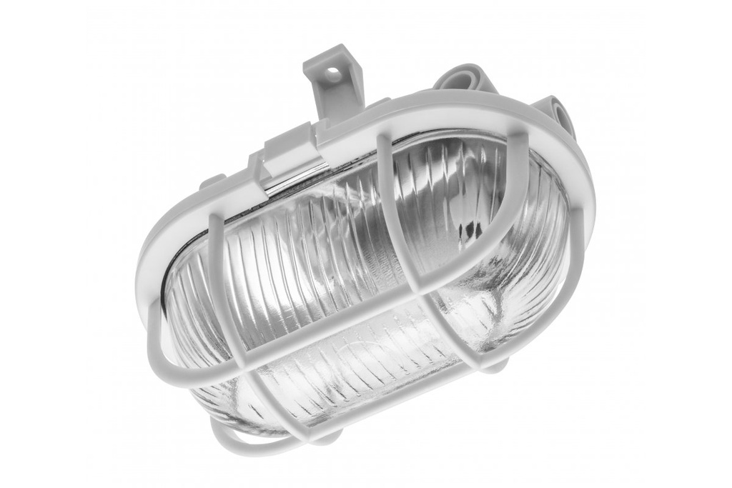 Світильник із захисною пластиковою сіткою GTV SANGUESA KAY, max 40W, E27, AC220-240V, 50-60Hz, IP44, ABS/скло, білий