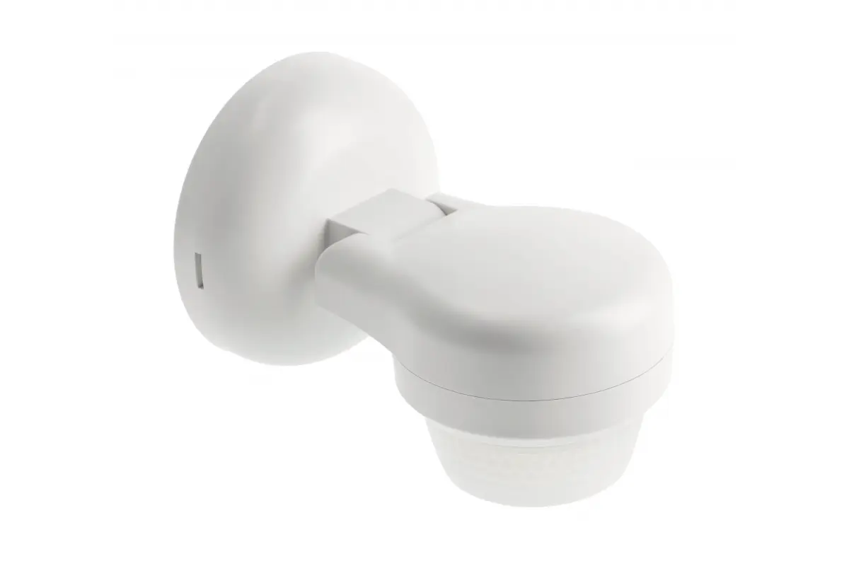 Датчик руху та присутності GTV CO-3, PIR, макс.1200Вт, кут 360⁰, радіус дії 24м, IP65, білий