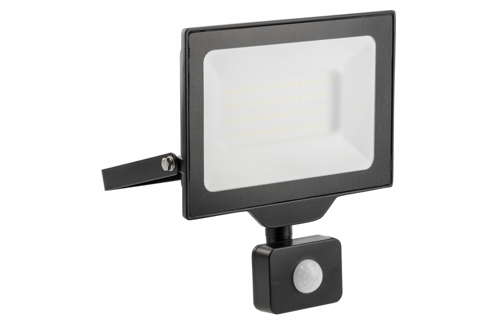 G-TECH Прожектор світлодіодний з датчиком руху, 50 Вт, 5000 лм, 4000К, AC220-240В, IP65, 120°, чорний