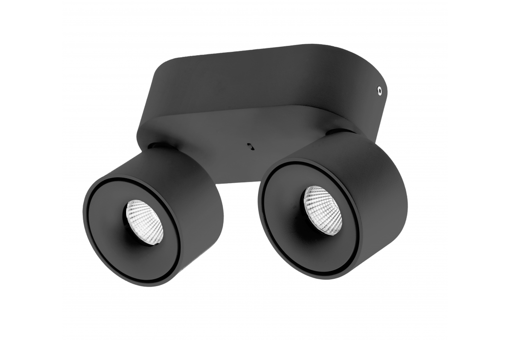 Світильник подвійний GTV BIANCO CCT 16W, 1360Lm, AC220-240V, 50/60Hz, Ra≥80, IP20, 36°, 2700/3300/4000K, чорний