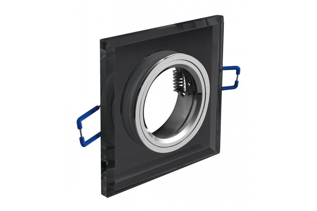 Світильник точковий GTV BRILLANTE, IP20, скло, чорний, кристал, квадратний