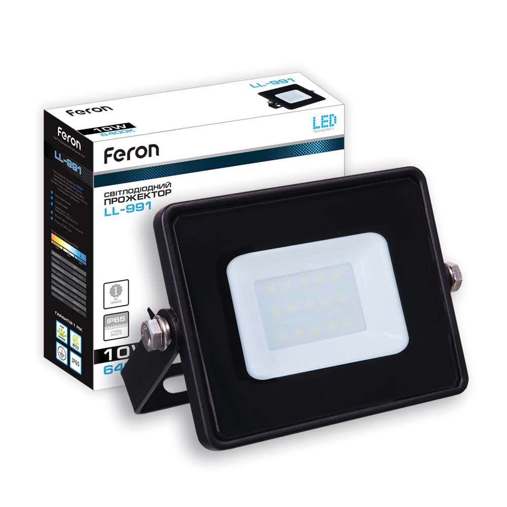 [5831] Світлодіодний прожектор Feron LL-991 10Вт 6400K чорний