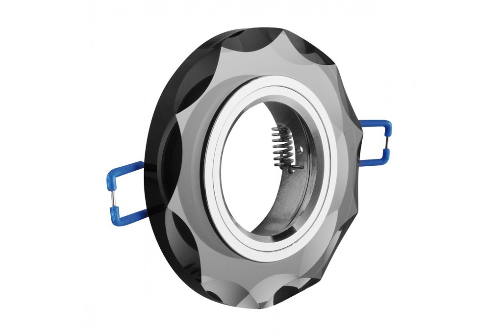 Світильник точковий GTV BRILLANTE, IP20, скло, чорний, кристал, круглий