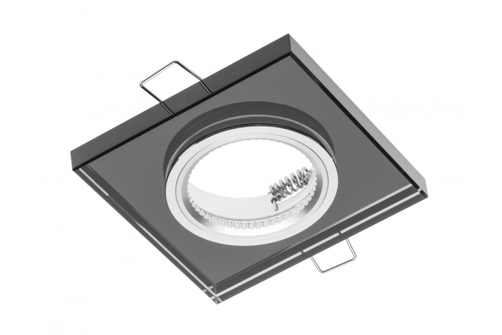 Світильник точковий GTV PALACE II, IP20, скло, квадратний, чорний