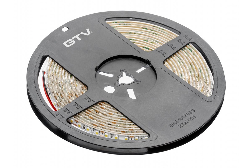 LED Стрічка GTV Flash 3528, 600 LED, 6500K, 48W, водостійка, IP65, 8мм, 5м, 12V