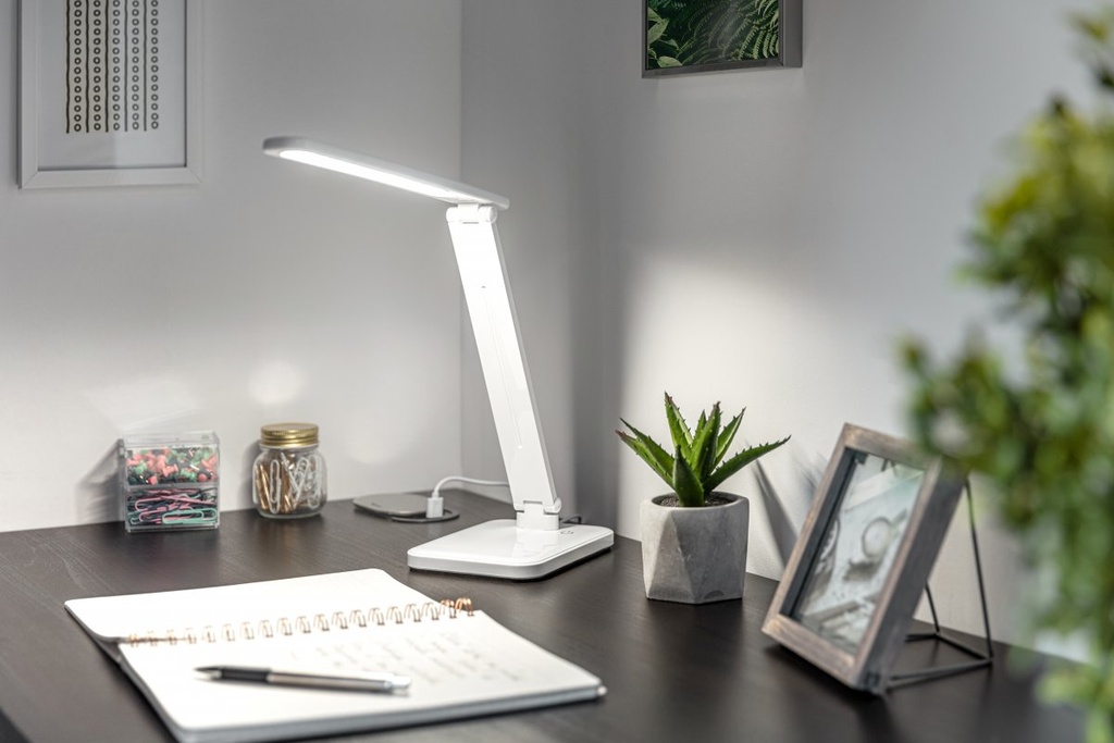 Настільна лампа GTV HIKARI LED, 6W, CCT, біла, працює від power bank (LB-HIK6WCCT-00)