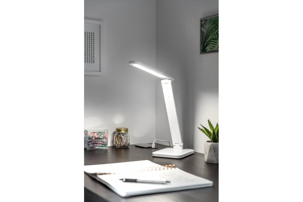 Настільна лампа GTV HIKARI LED, 6W, CCT, біла, працює від power bank (LB-HIK6WCCT-00)