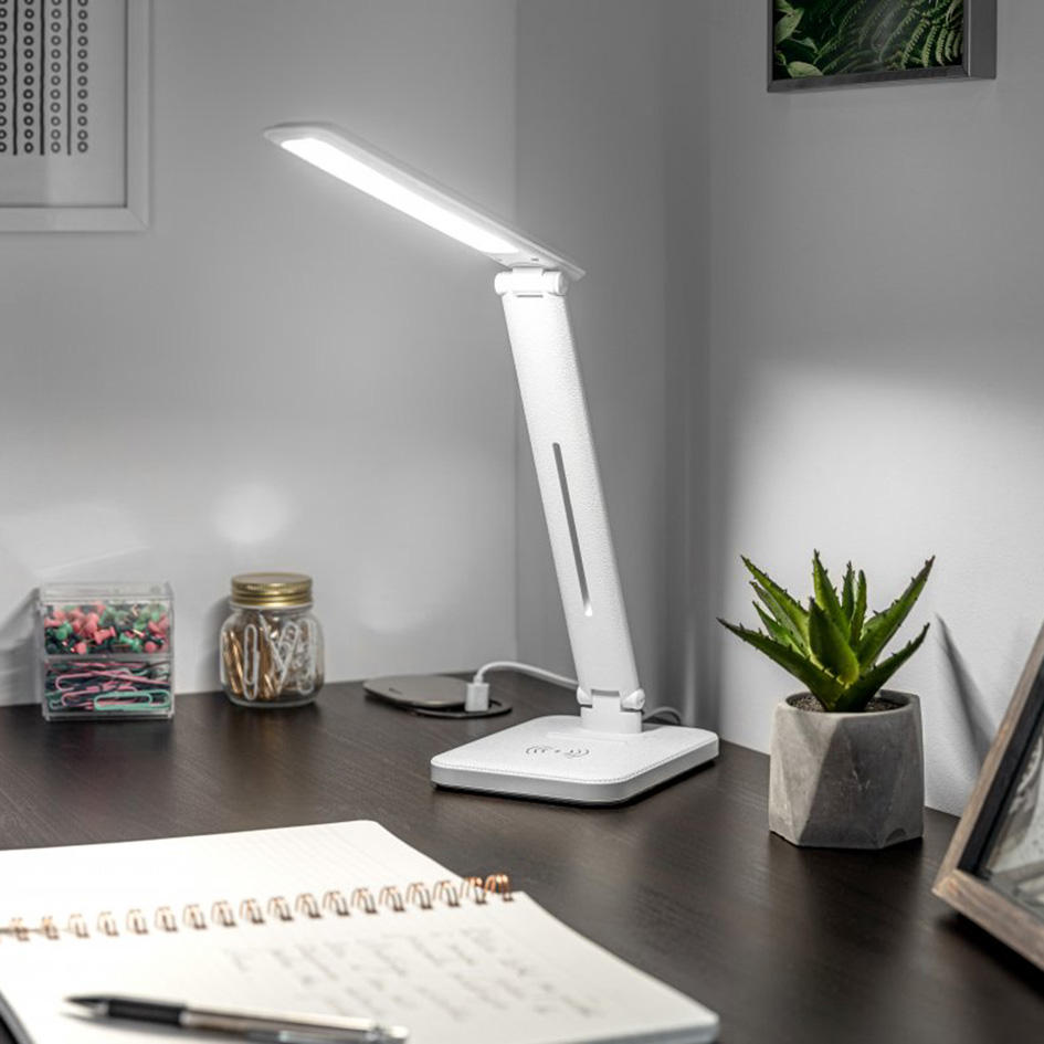 Настільна лампа з індукційною зарядкою GTV IZUKA LED, 6W, CCT, біла, працює від power bank (LB-IZK6WCCT-00)