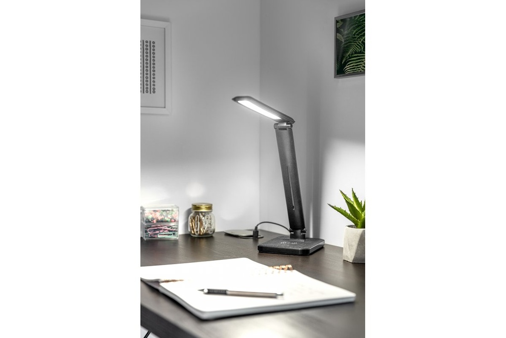Настільна лампа з індукційною зарядкою GTV IZUKA LED, 6W, CCT, чорна, працює від power bank (LB-IZK6WCCT-10)
