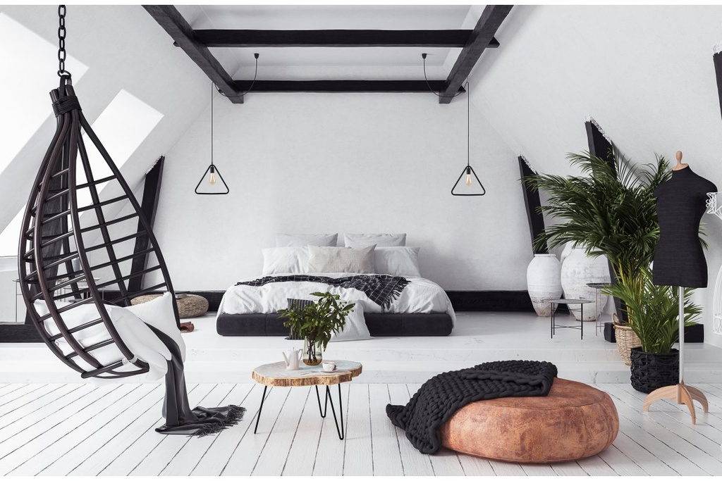 Підвісний світильник GTV decor GIJA, E27, max.40W, IP20, чорний (OS-GI-E27-10-DEC)