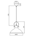 Підвісний світильник GTV decor MEES, E27, IP20, d30cm, чорний (OS-MEES-10-DEC)