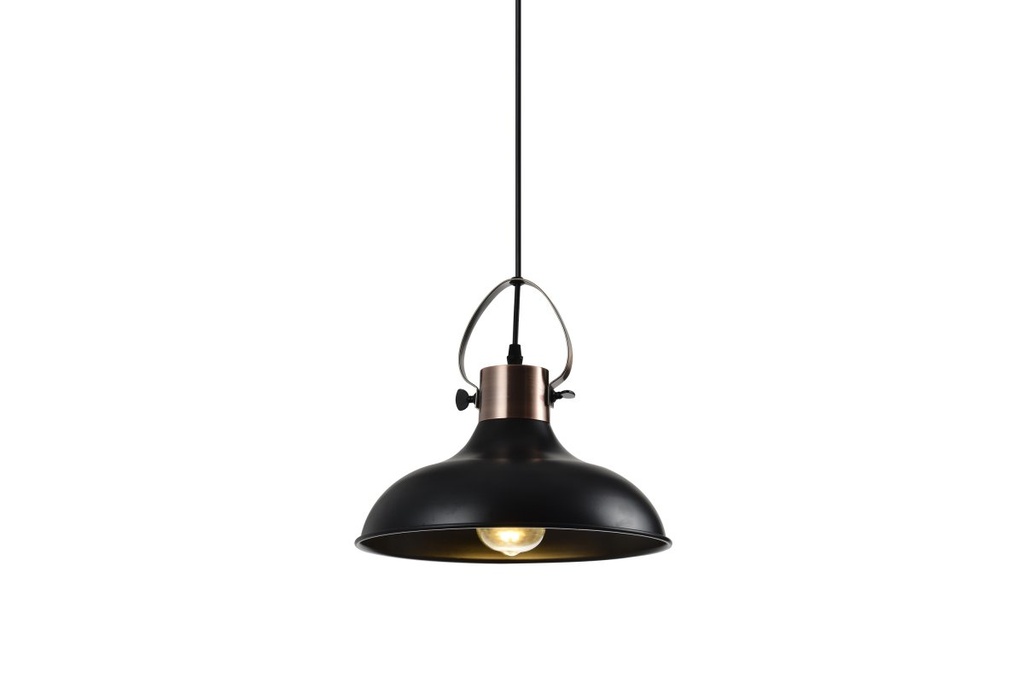 Підвісний світильник GTV decor MEES, E27, IP20, d30cm, чорний (OS-MEES-10-DEC)