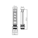Подовжувач врізний в стіл GTV AE-BPW3S60U-80, 60мм, 3 x гнізда SCHUCKO, 2xUSB 2,1A 5V, срібний
