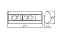Подовжувач для офісу GTV AE-PBKT4S-80, кутовий, 4 x гнізда SCHUKO, срібний