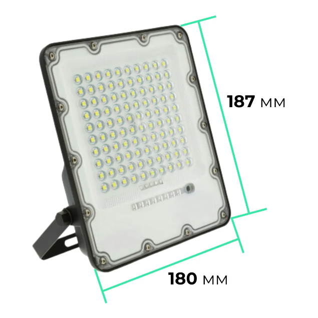 Прожектор GTV BRAVOS, сонячна панель, 50W, 6400K, IP65, 120°, на пульті (LD-BRAVOS50W-64)