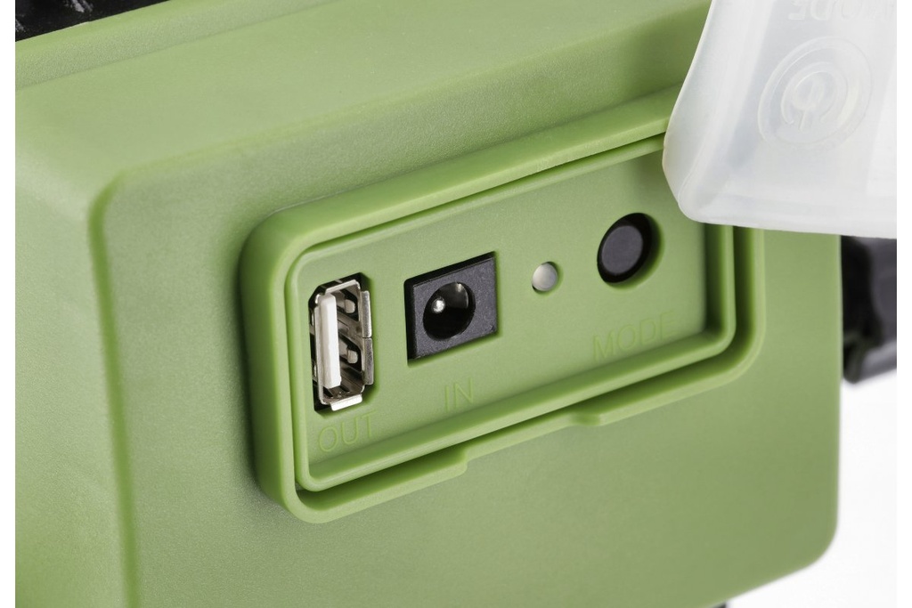 Прожектор з акумулятором GTV ALLEDO, power bank, 20W, IP54, 120°, 6400K, зелений (LD-ALCX20W-64)