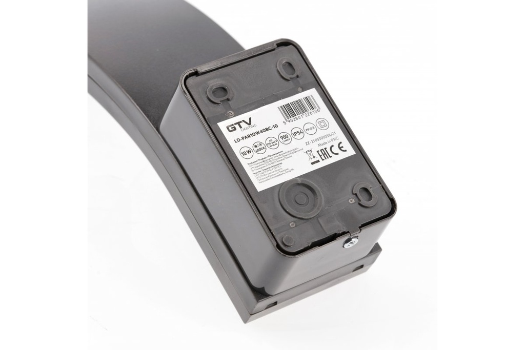 Світильник 10W настінний фасадний світлодіодний GTV PARIS LED, IP54, 140°, 4000K, сірий (LD-PAR10W40BC-10)