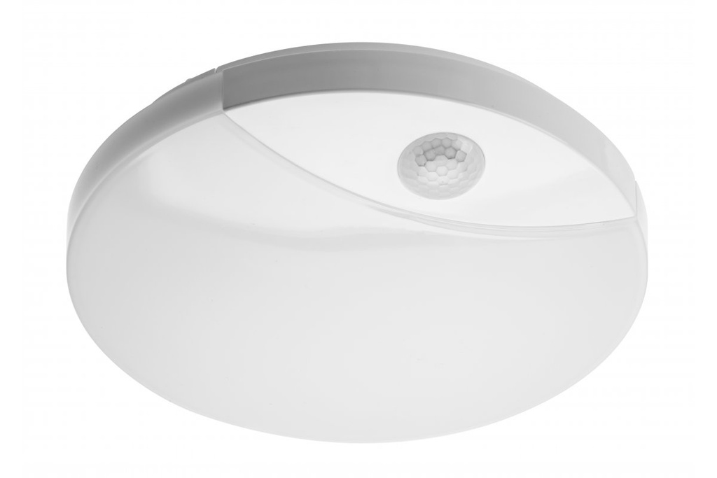 Світильник GTV LOGOS з датчиком руху, 16W, 4000K, IP44, 360*, білий корпус (LD-LOG16W-LED)