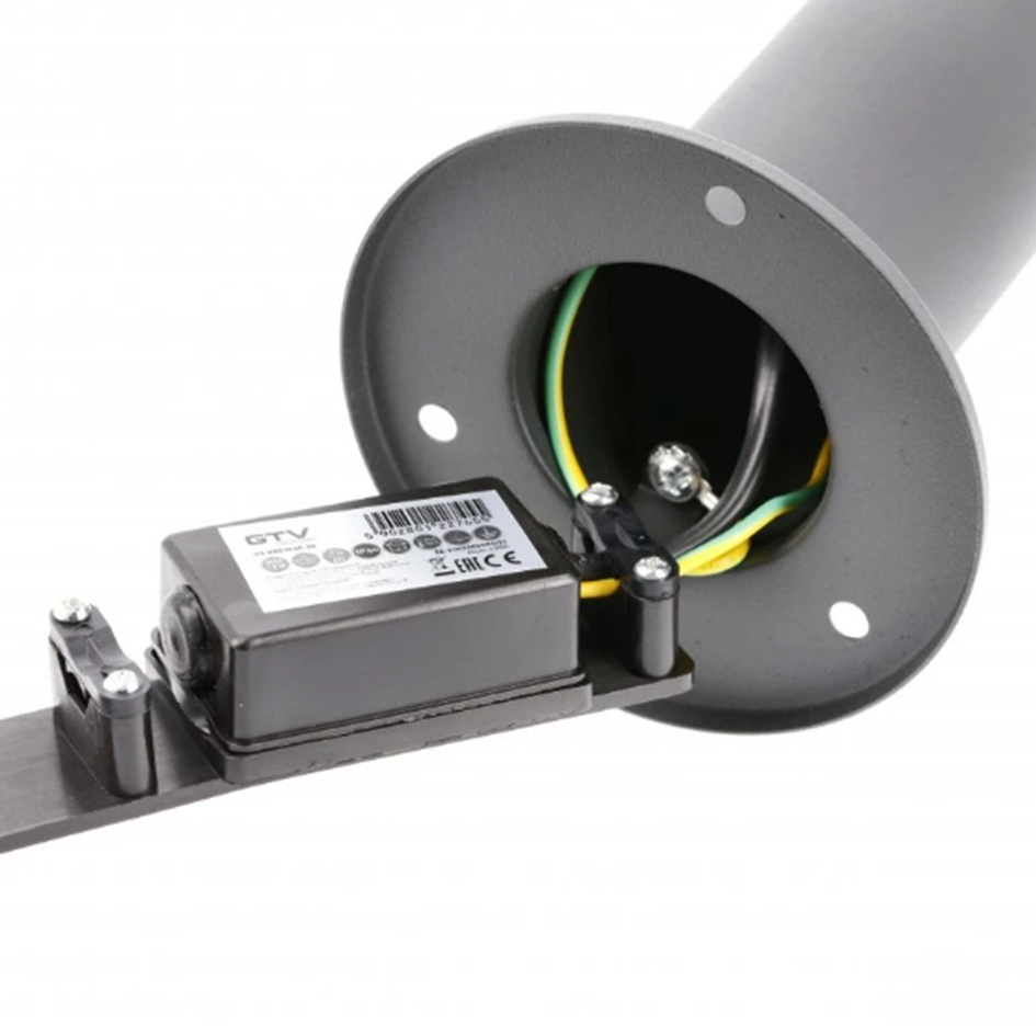 Світильник садовий GTV KERTA-P 50, E27, max.12W, IP44, стовпчик, графіт (OS-KERTP40-30)