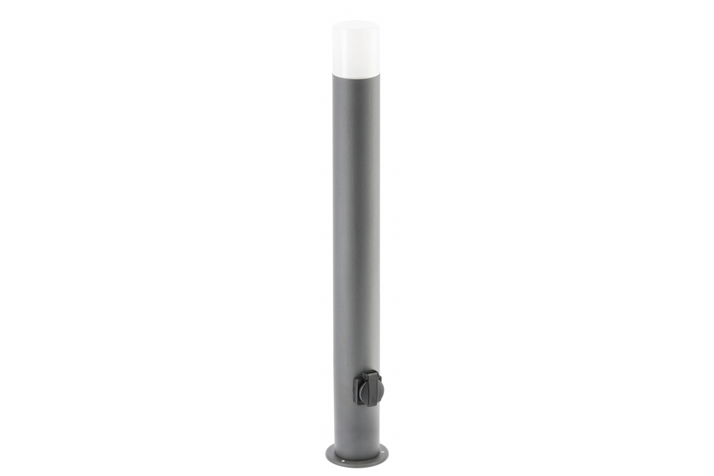 Світильник садовий з розеткою GTV CORTA-P 80, E27, max.25W, IP54, стовпчик, графіт (OS-CORP80G-30)