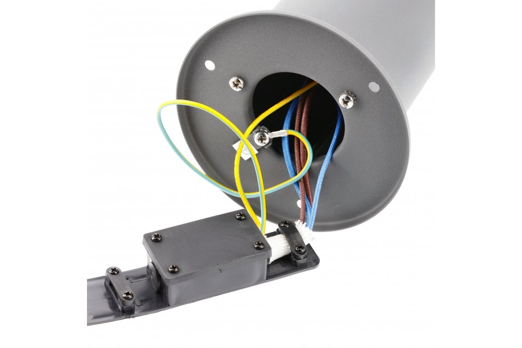 Світильник садовий з розеткою GTV CORTA-P 80, E27, max.25W, IP54, стовпчик, графіт (OS-CORP80G-30)