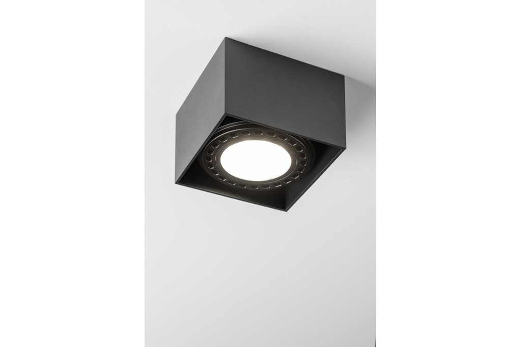 Стельовий світильник GTV SAKURA алюміній, 120x120x85, IP20, ES111, GU10, квадрат, чорний